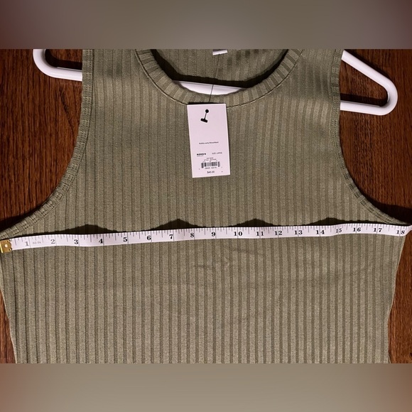 🆕 NINE WEST Tank Dress Ribbed Size Large Sage Green - Picture 6 of 10